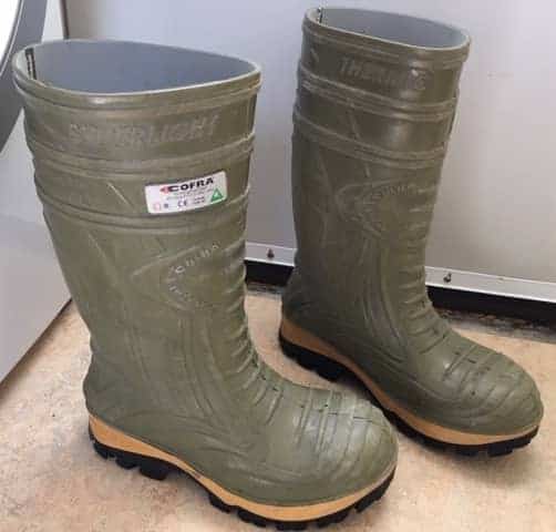 green rubber boots