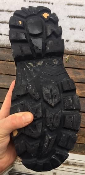 Worn tread of Cofra rubber boot