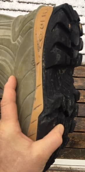 Worn tread of Cofra rubber boot