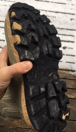 Worn tread of Cofra rubber boots