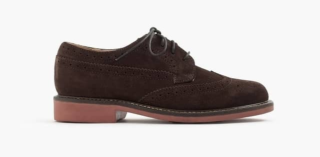 One single brown suede shoe