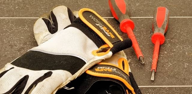 A pair of electrical work gloves